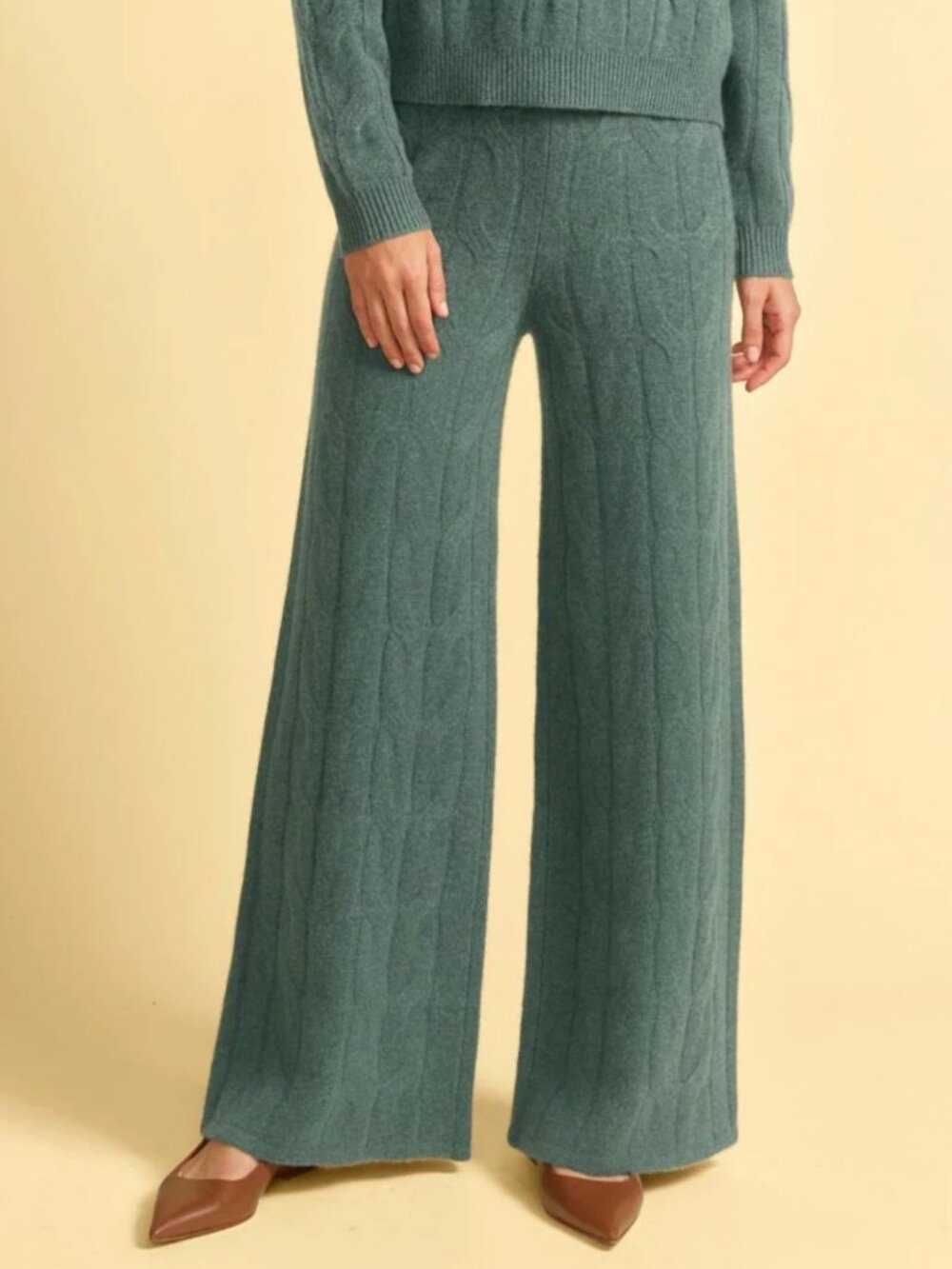 Kilte Cashmere Cableknit Pants - medium